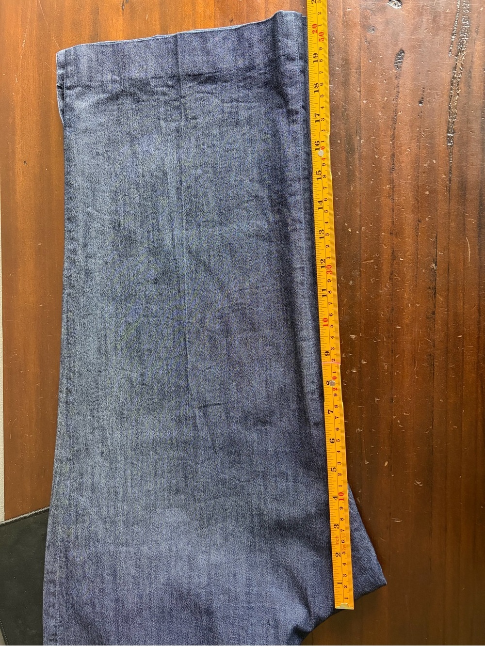 Larry Levine Navy Stretch Wide-Leg Denim Pants with Belt Sz 12 Casual Y2K Chic - Picture 8 of 9